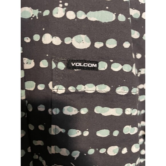 Volcom Shirt Mens Small Gray Tremble Geometric Short Sleeve Button Up Casual NEW - Picture 5 of 9